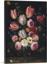 Tulips Roses Peonies And Other Flowers In a Roemer-1-Panel-26x18x1.5 Thick