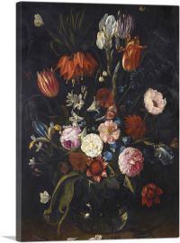 A Still Life Of Flowers a Lizard And Insects 1652-1-Panel-26x18x1.5 Thick