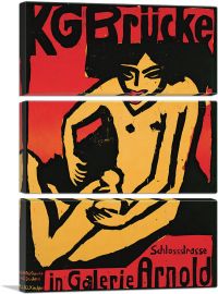Poster Galerie Arnold in Dresden 1910-3-Panels-60x40x1.5 Thick