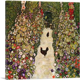 Garden with Roosters 1917-1-Panel-26x26x.75 Thick