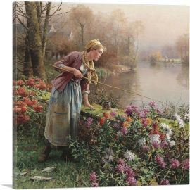 Brittany Girl Fishing-1-Panel-26x26x.75 Thick