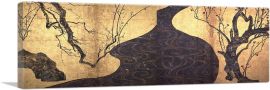 Red and White Plum Blossoms-1-Panel-36x12x1.5 Thick