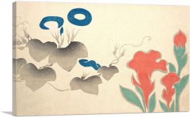 Design Of Morning-Glory And Other Flowers-1-Panel-18x12x1.5 Thick