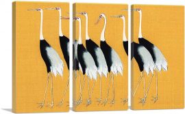 Japanese Red Crown Crane-3-Panels-90x60x1.5 Thick
