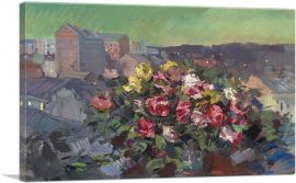 Flowers Over The City-1-Panel-18x12x1.5 Thick