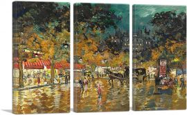 Paris Night Scene-3-Panels-90x60x1.5 Thick