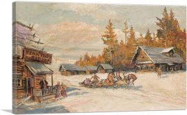 Winter Scene With Troika Winter Sleigh Ride-1-Panel-18x12x1.5 Thick
