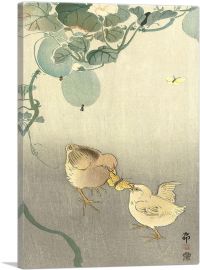 Two Chicks Fighting Over Butterfly-1-Panel-12x8x.75 Thick