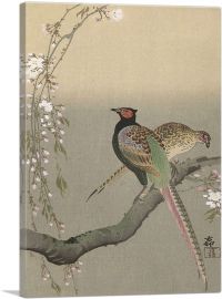 Two Pheasants On a Branch-1-Panel-40x26x1.5 Thick