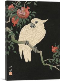 Cockatoo and Pomegranate-1-Panel-18x12x1.5 Thick