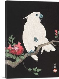 Cockatoo on Pomegranate Branch-1-Panel-18x12x1.5 Thick