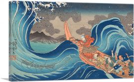 Life of Nichiren - A Vision of Prayer on the Waves-1-Panel-12x8x.75 Thick