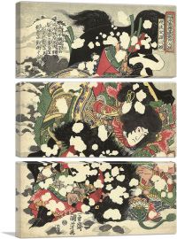 Boyasha Sonnijo in the Snow 1827-3-Panels-90x60x1.5 Thick