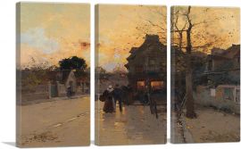 A Fallen Night In The Village-3-Panels-60x40x1.5 Thick