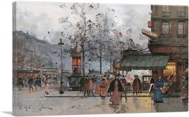 Animated Boulevard In Paris 1902-1-Panel-12x8x.75 Thick