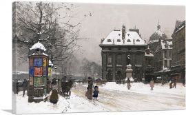 The Quays Of The Seine Winter-1-Panel-26x18x1.5 Thick