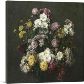 Flowers And Crysanthemes 1876-1-Panel-12x12x1.5 Thick