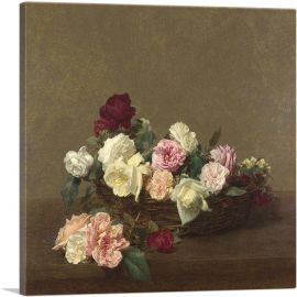 A Basket Of Roses 1890-1-Panel-18x18x1.5 Thick