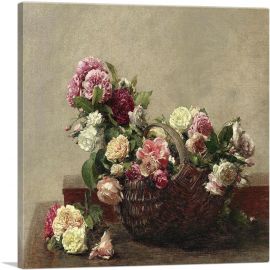 Basket Of Roses 1880-1-Panel-12x12x1.5 Thick