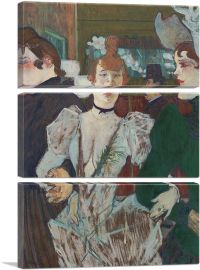 La Goulue at the Moulin Rouge With Two Women 1892-3-Panels-60x40x1.5 Thick
