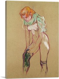 Woman Pulling up Her Stocking 1894-1-Panel-26x18x1.5 Thick