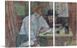 At the Cafe La Mie 1891-3-Panels-60x40x1.5 Thick