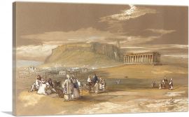 View Of Acropolis And Temple Of Hephaistos Athens-1-Panel-12x8x.75 Thick