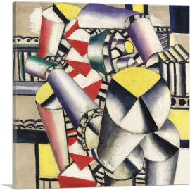 The Colored Cylinders 1918-1-Panel-12x12x1.5 Thick