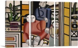 Three Women By a Garden 1922-3-Panels-90x60x1.5 Thick