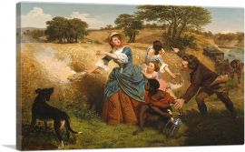Mrs. Schuyler Burning Wheat Fields On Approach Of British-1-Panel-40x26x1.5 Thick
