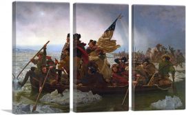 Washington Crossing The Delaware 1851-3-Panels-90x60x1.5 Thick