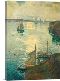 Coast Scene With Ships-1-Panel-18x12x1.5 Thick