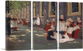 Free Period In The Amsterdam Orphanage 1882-3-Panels-60x40x1.5 Thick