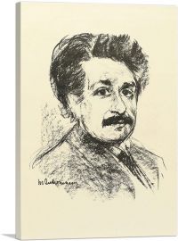 Portrait Of Albert Einstein 1857-1-Panel-40x26x1.5 Thick