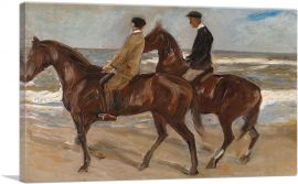 Two Riders On a Beach 1847-1-Panel-18x12x1.5 Thick