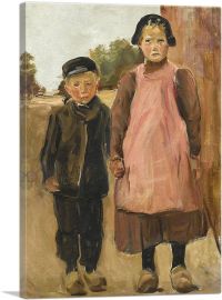 Boy and Girl on a Village Road 1899-1-Panel-40x26x1.5 Thick