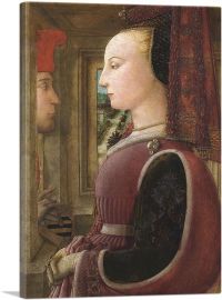 Portrait Of a Woman With a Man At a Casement 1440-1-Panel-26x18x1.5 Thick