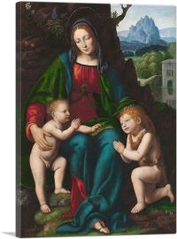 Virgin And Child With The Infant Saint John The Baptist-1-Panel-12x8x.75 Thick