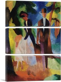 Leute am Blauen See 1913-3-Panels-90x60x1.5 Thick