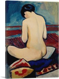 Sitting Nude with Pillow 1911-1-Panel-18x12x1.5 Thick