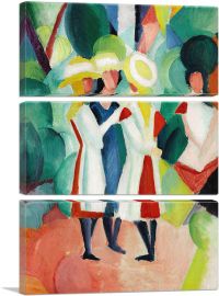 Three Girls in Yellow Straw Hats 1913-3-Panels-60x40x1.5 Thick