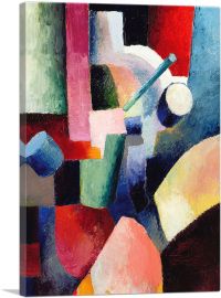 Colored Composition of Forms 1914-1-Panel-26x18x1.5 Thick