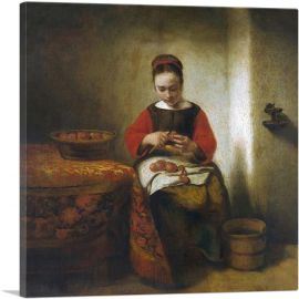 Young Woman Peeling Apples 1655-1-Panel-18x18x1.5 Thick