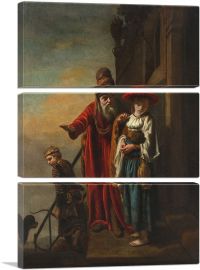 Abraham Dismissing Hagar And Ishmael 1653-3-Panels-90x60x1.5 Thick