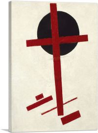 Mystic-Suprematism - Red Cross on a Black Circle 1922-1-Panel-60x40x1.5 Thick