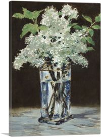 White Lilacs in a Crystal Vase 1883-1-Panel-40x26x1.5 Thick