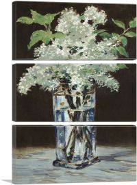 White Lilacs in a Crystal Vase 1883-3-Panels-60x40x1.5 Thick