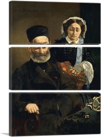 Portrait of Mr. and Mrs. Auguste Manet 1860-3-Panels-90x60x1.5 Thick