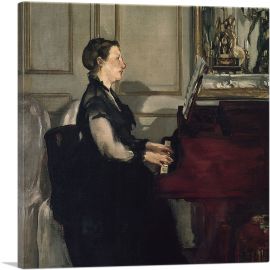 Madame Manet at the Piano 1883-1-Panel-26x26x.75 Thick