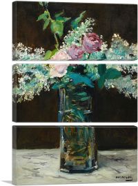 Lilac and Roses 1883-3-Panels-60x40x1.5 Thick